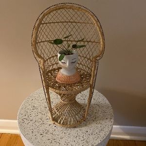mini boho wicker peacock chair